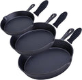 Bruntmor 6, 10 Inches Black Pre-seasoned Cast Iron Frying Pan Set of 3 by Bruntmor