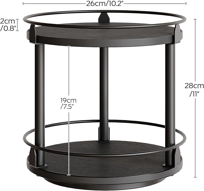 YATINEY Lazy Susan Organizer, Rotating Spice Rack, 2 Tier Spice Turntable - Image 8