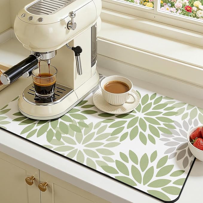 Findosom Floral Dish Drying Mat, Cuttable Drying Mat - Image 8