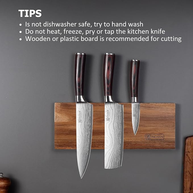 PAUDIN Kitchen Knife Set, 3 Piece High Carbon Stainless Steel Professional Chef - Image 7