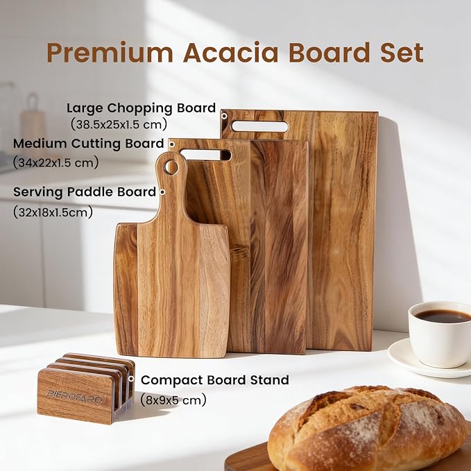 Acacia Wood Cutting Board Set of 3 - Image 2