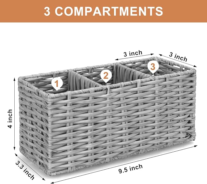 Ayiaren Grey Plastic Cutlery Silverware Holder Small Utensil Organizer Holders - Image 4