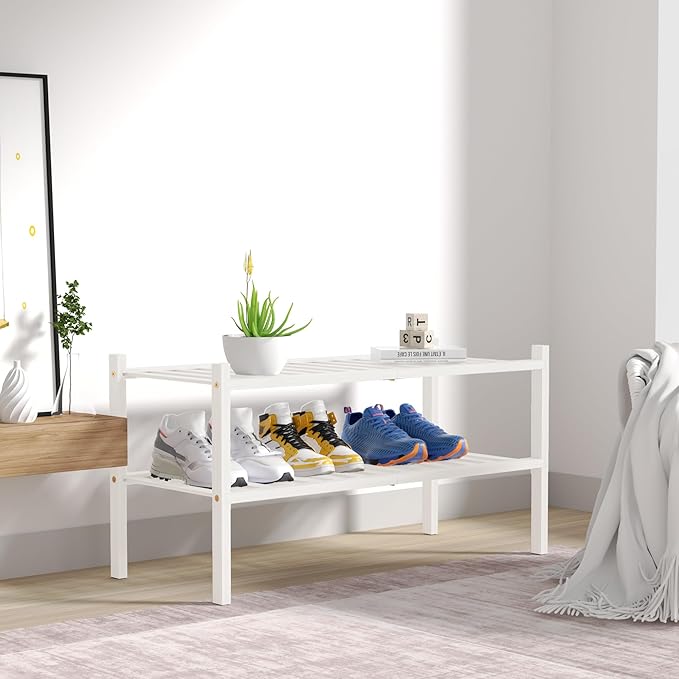 ROMGUAR CRAFT 2 Tier Bamboo Shoe Rack - Image 7
