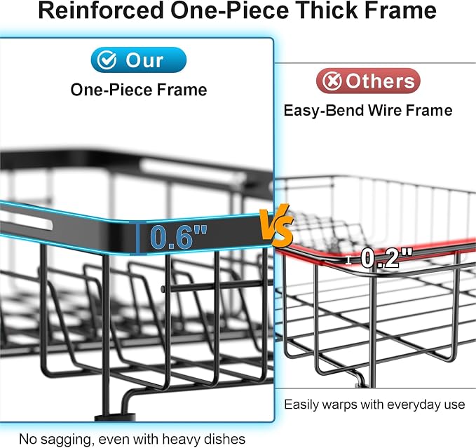 iSPECLE Small Sink Dish Drying Rack, 9.1" W Expandable Compact Rust Resistant - Image 8