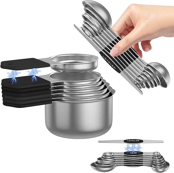 Magnetic Measuring Cups and Spoons Set by Abtrino