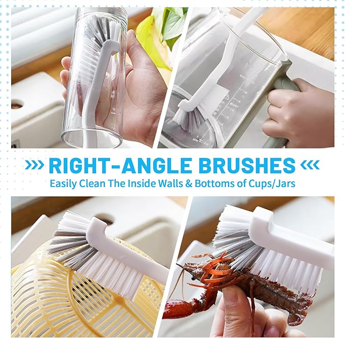 16Pcs Crevice Cleaning Brush Set, Hard Bristle Scrub Brushes Tools - Image 4