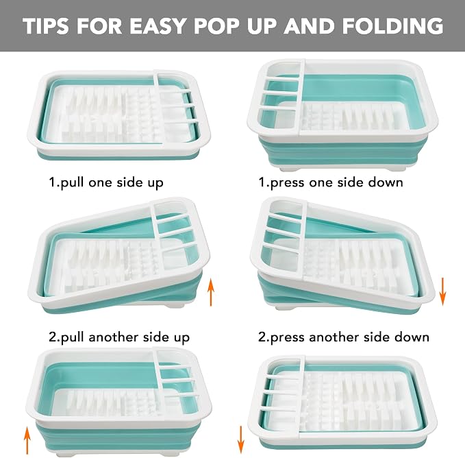 Tiawudi Collapsible Dish Drying Rack, Pop Up Dinnerware Drainer, Portable Plate - Image 7