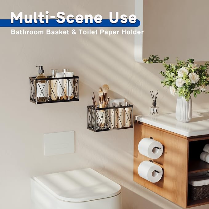 4 Pack Adhesive Cabinet Door Organizer, 2 Baskets + 2 Tumbler Lid Holders - Image 8