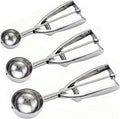 Ice Cream Scoop, 3Pcs Cookie Scoop Set, 18/8 Stainless Steel Cookie