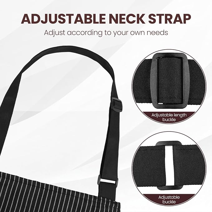 Serrenf 2 Pack Apron, Cooking Kitchen Aprons, Adjustable Bib Apron - Image 3