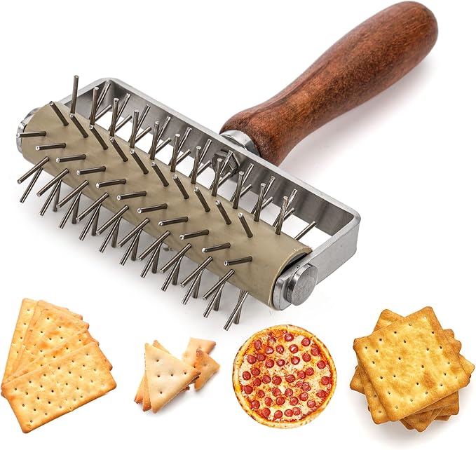Hiceeden Set of 2 Pizza Dough Roller & Dough Docker, Stainless Steel Dough Hole - Image 4