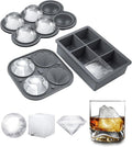 Silicone Large Ice Cube Molds, 6 Ice Ball Maker Mold, 6 Square Ice Cube Mold，4 by DclobTop
