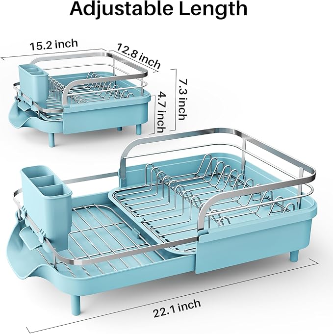SNTD Dish Drying Rack, Expandable Dish Rack - Image 2