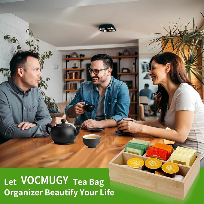 4 Pack Bamboo Tea Bag Organizer, Tea Bag Storage - Image 5
