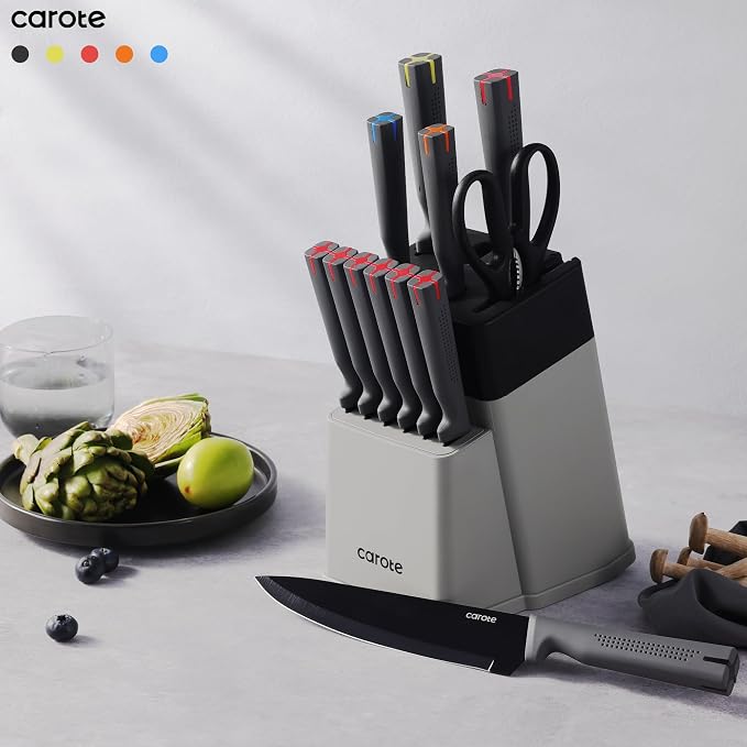 CAROTE 14Pcs Kitchen Knife Set, Stainless Steel knife set - Image 8