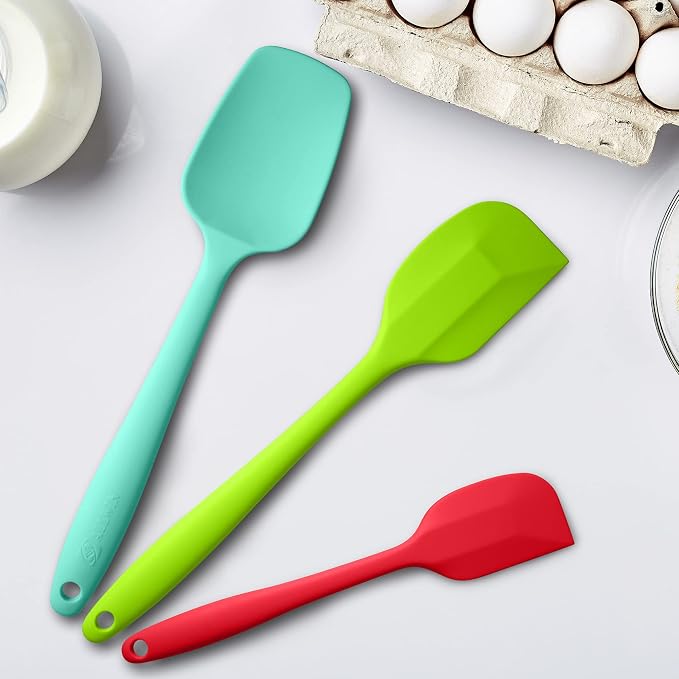 Silicone Spatula 3‑Piece Set Heat Resistant 600°F Non‑Stick Rubber Spatulas - Image 4