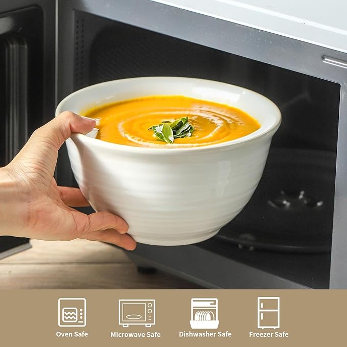 Hasense Soup Bowls, 40 Ounce Large Cereal Bowls - Image 4