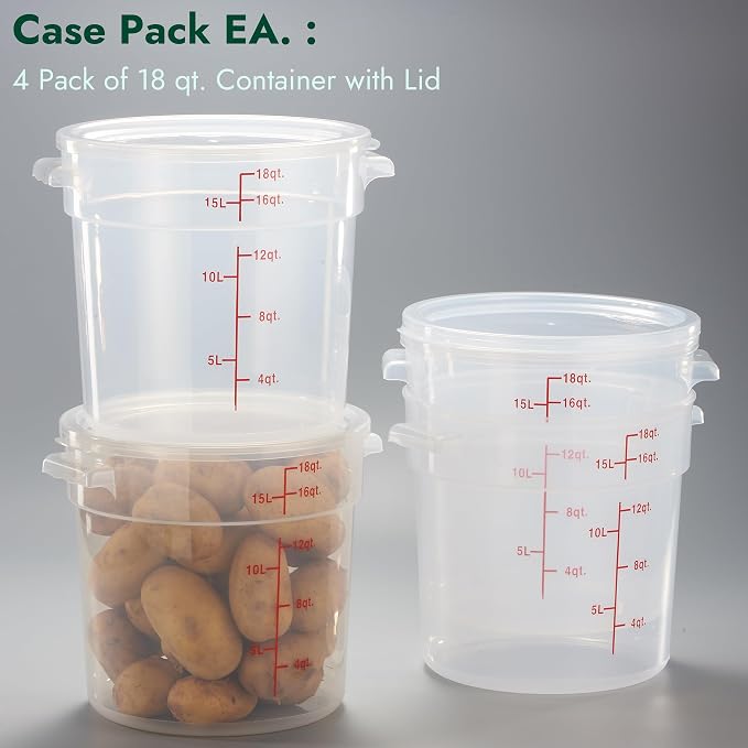 CURTA 18 Quart Translucent Round Food Storage Container - Image 3