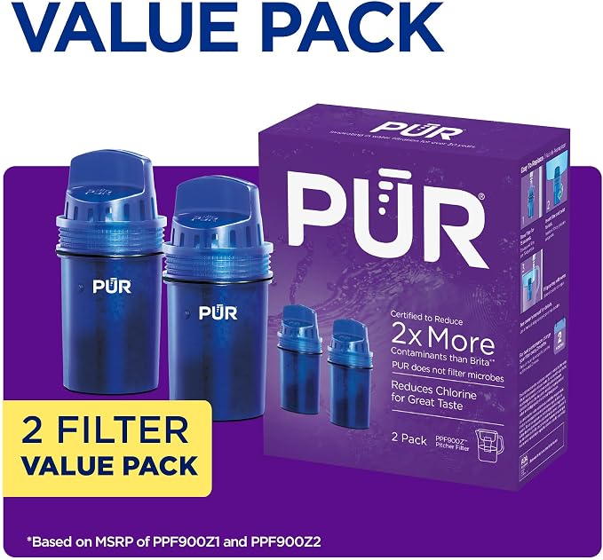PUR Water Pitcher & Dispenser Replacement Filter 2-Pack, Genuine PUR Water - Image 2