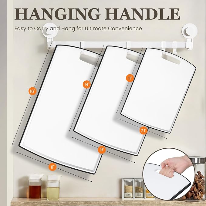 Non Slip Cutting Board, Kikcoin Extra Large Plastic Cutting Boards - Image 6