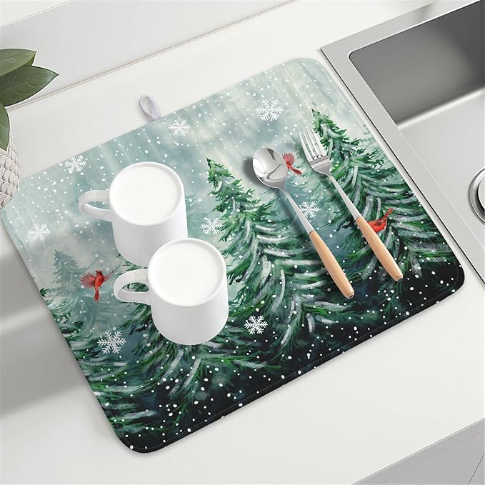 Winter Pines Tree Dish Drying Mats - Image 8