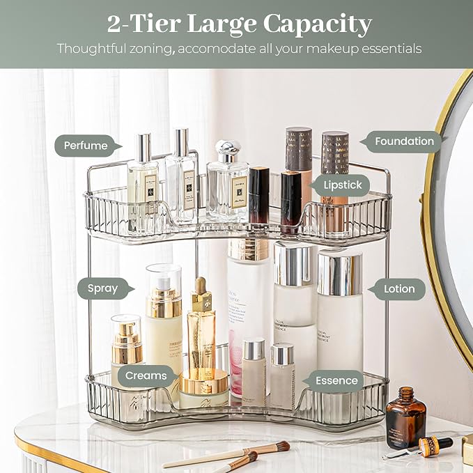 Aveniee Corner Bathroom Counter Organizer, Bathroom Countertop Shelf Makeup - Image 2