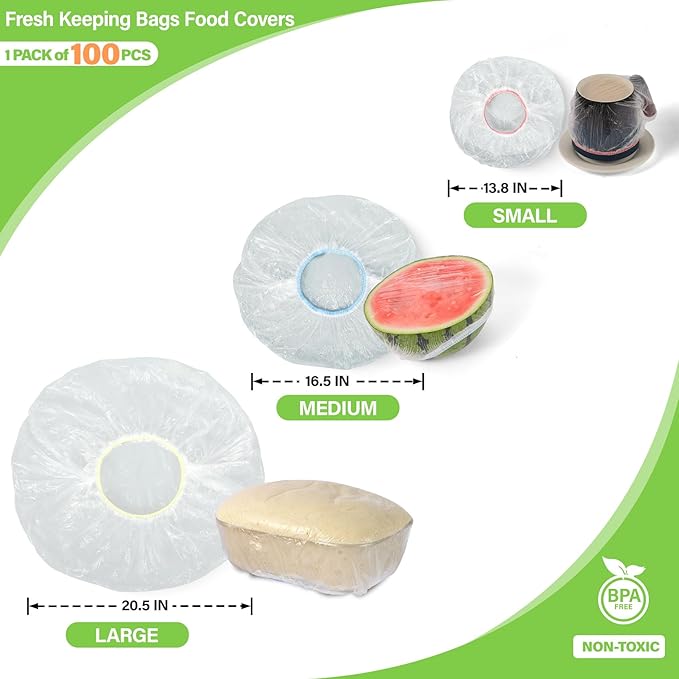 3rd Upgraded Plastic Bowl Covers, 3 Sizes Plastic Covers - Image 2