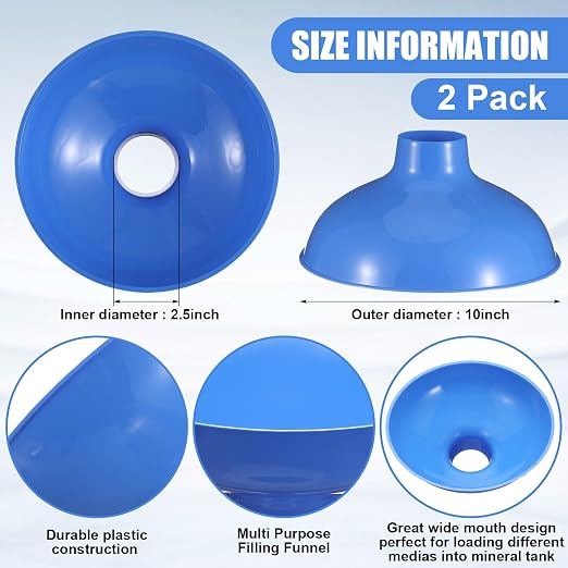 Vesici 2 Pack Extra Large Wide Mouth Funnel 2.5" x 10" Multi Purpose Filling - Image 2