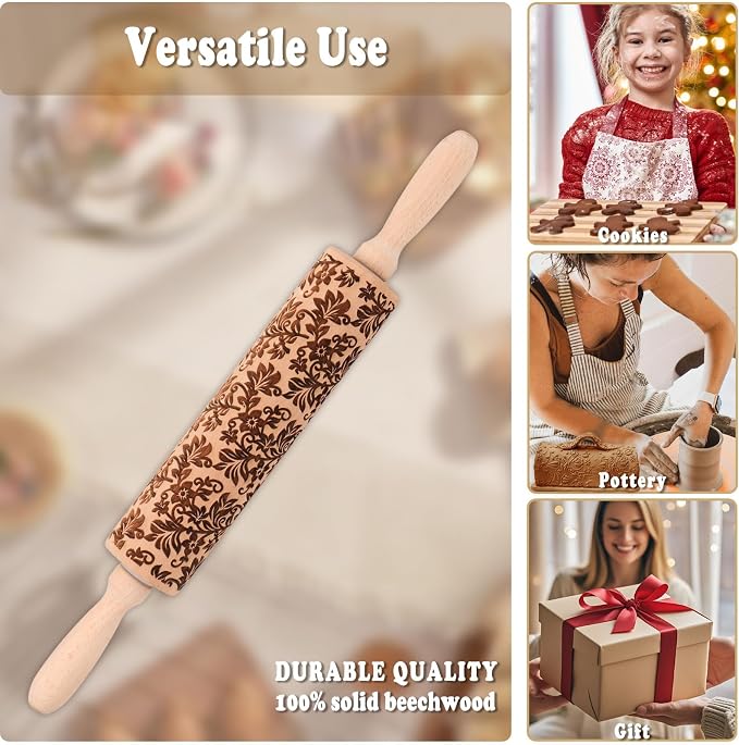 Floral Vine Embossed Rolling Pins - Image 5