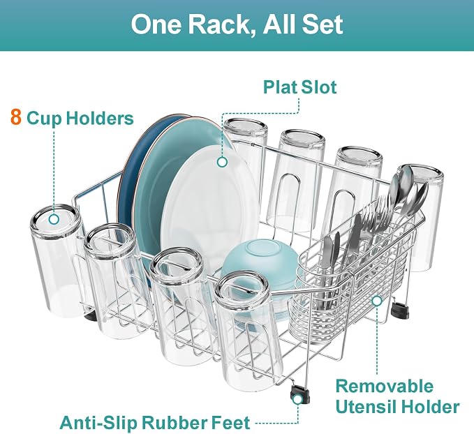 GSlife Small in Sink Dish Drying Rack - Image 4
