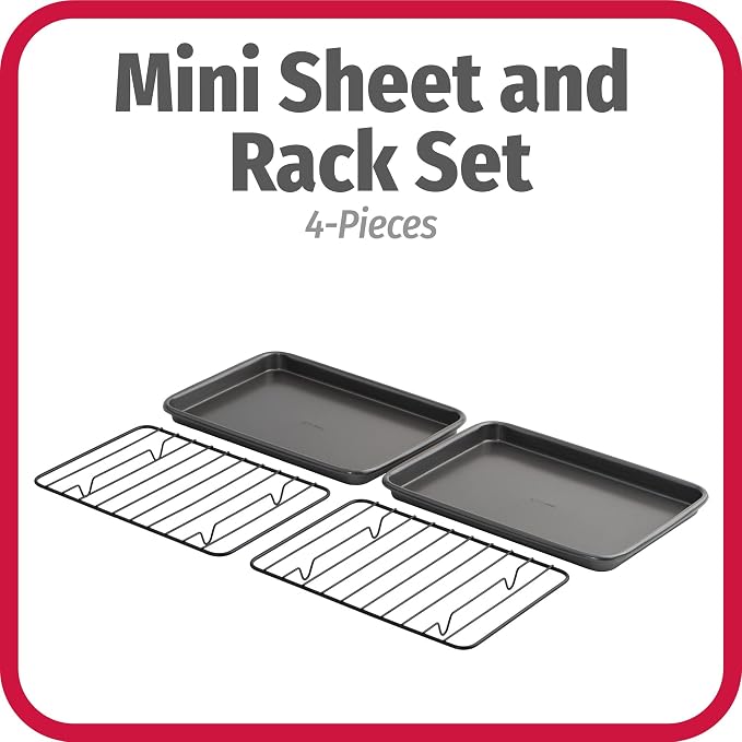 GoodCook Set of 2 Nonstick Steel 9" x 6" Toaster Oven Mini Baking Sheets - Image 2
