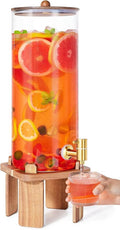 2 Gallon Large Drink Dispenser for Parties, Glass Beverage Dispenser by FavorFlavor