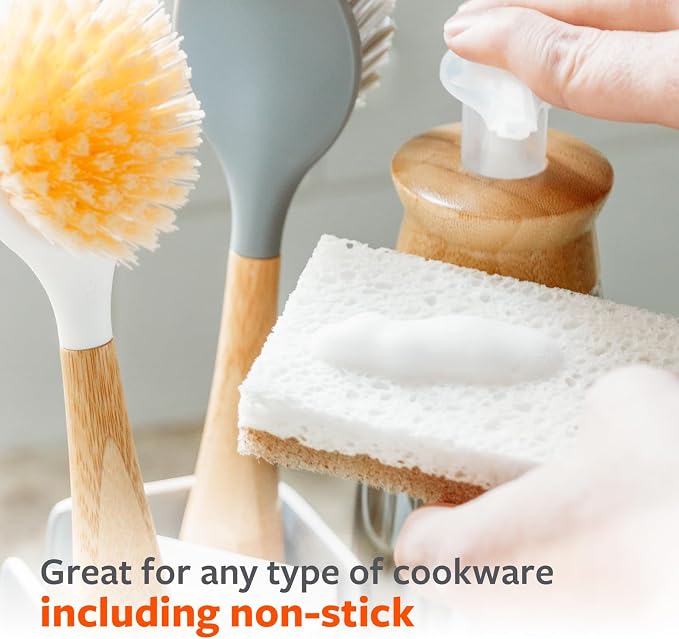 Full Circle Walnut Scrubber Sponges, Plant-Based & Recycled Kitchen Sponges - Image 4