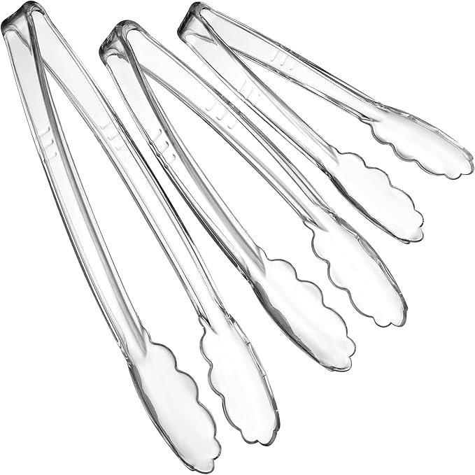 PlasticPro Clear Serving Tongs Combo Set by PLASTICPRO