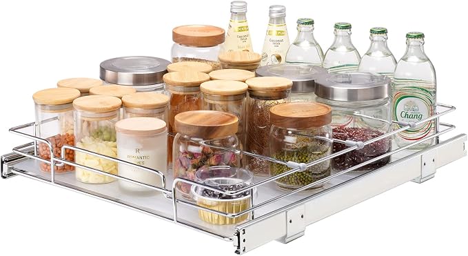 VEVOR 15.5" Wx21 Dx3.5 H Pull Out Cabinet Organizer, Heavy Duty Slide Out by VEVOR