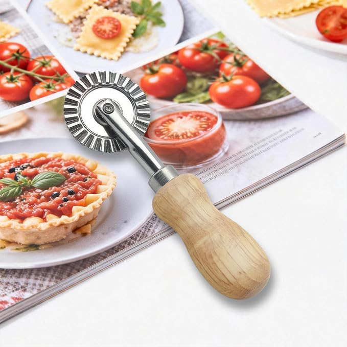 Fluted Pastry Wheel Cutter, 1.5 Inch Pasta Cutter Wheel - Image 7
