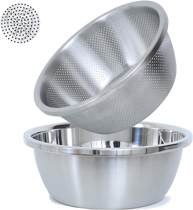 304 Stainless Steel Microporous Colander, 2QT Large Capacity by Paoli