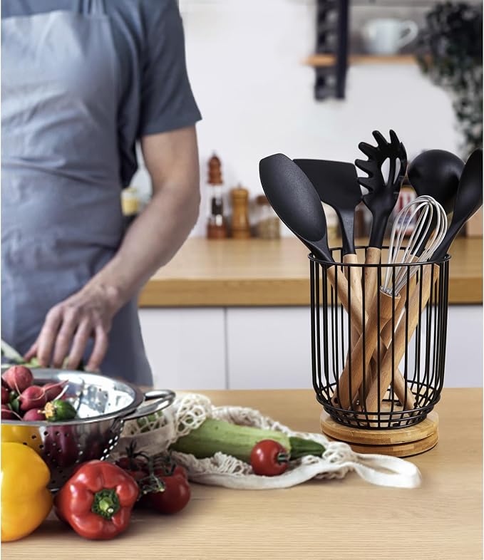 WDT Tool Utensil holder for Kitchen Counter，Large Utensils Holder For Farmhouse - Image 4