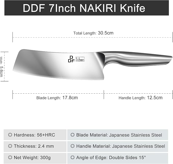 DDF iohEF Nakiri Kitchen Knife, Chef's Knife In Japanese Stainless Steel - Image 5