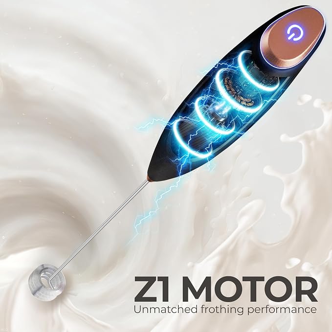 Zulay Kitchen Patented Tornado Triple Whisk Milk Frother - Image 7
