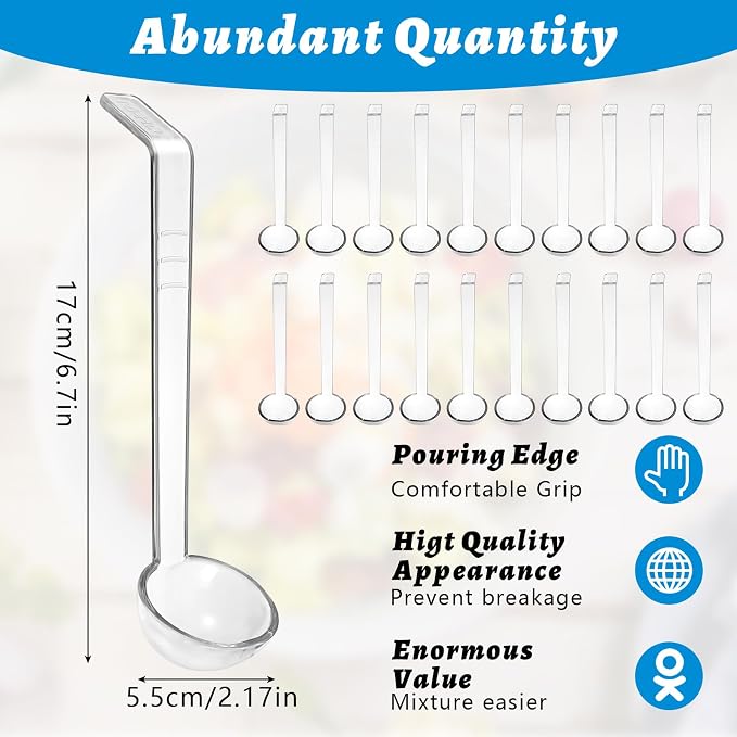 20 PCS 1 oz Plastic Soup Ladle - Image 2