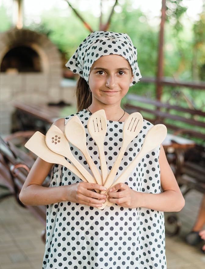 ECOSALL Healthy Wooden Spoons For Cooking Set of 6. Safe and Reliable Cooking - Image 8