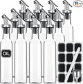Hushee 12 Pcs Clear Glass Olive Oil Dispenser Bottles Sets Include 8oz Glass by Hushee