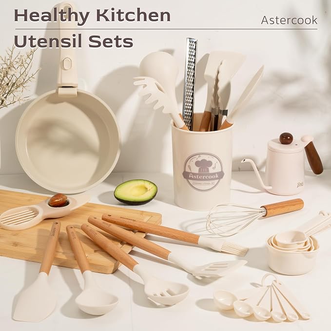 Astercook Kitchen Utensils set, 446°F Heat Resistant Food Grade Utensil Sets - Image 3