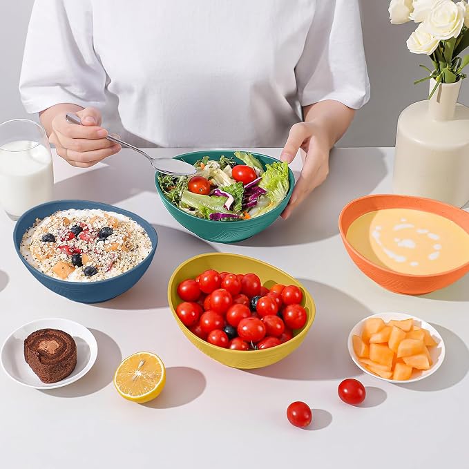 Wheat Straw Bowls Set 26 OZ, Unbreakable Cereal Bowl 4 Pack, Bowls - Image 5