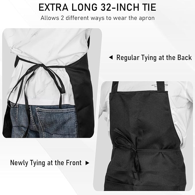 12 Pack Bib Apron, Unisex Restaurant Kitchen Aprons - Image 5