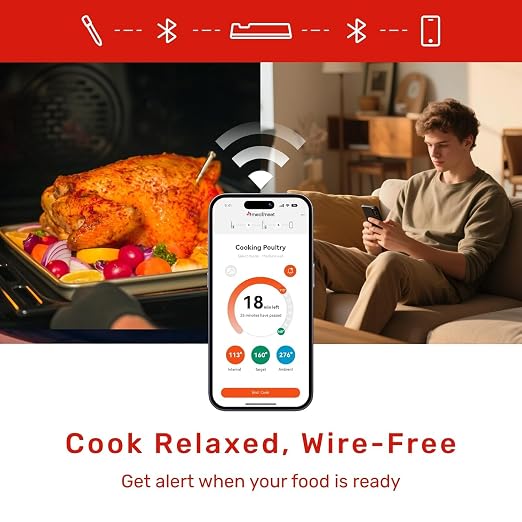 Wireless Bluetooth Meat Thermometer Digital, Smart AI Powered Cooking Thermomer - Image 3