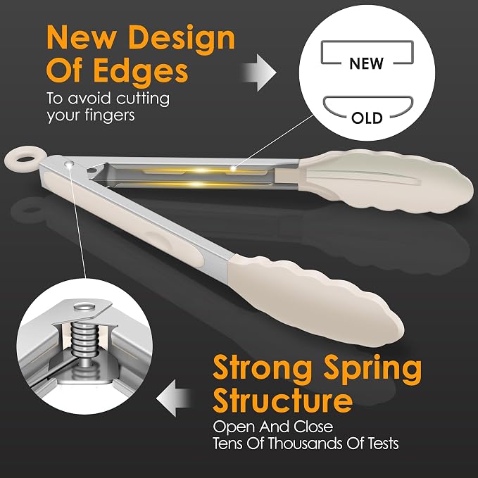 HOTEC Premium Stainless Steel Locking Kitchen Tongs - Image 6