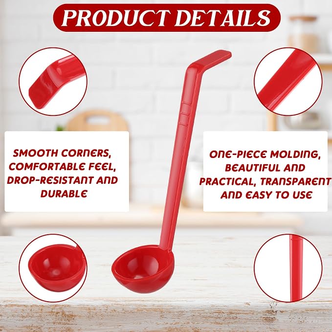 Tioncy 6 Pcs 1 Oz Small Ladle for Serving Sauce 8.07 Inches Plastic Mini Ladles - Image 4