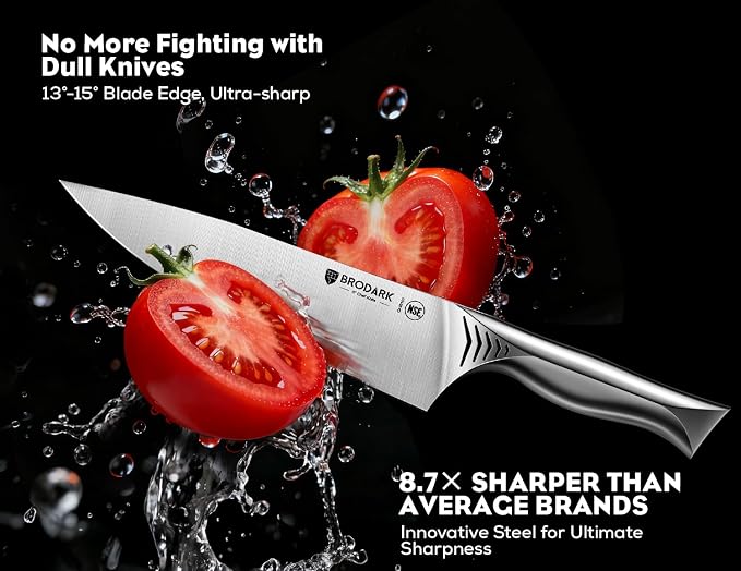BRODARK Kitchen Knife Set with Block - Image 2